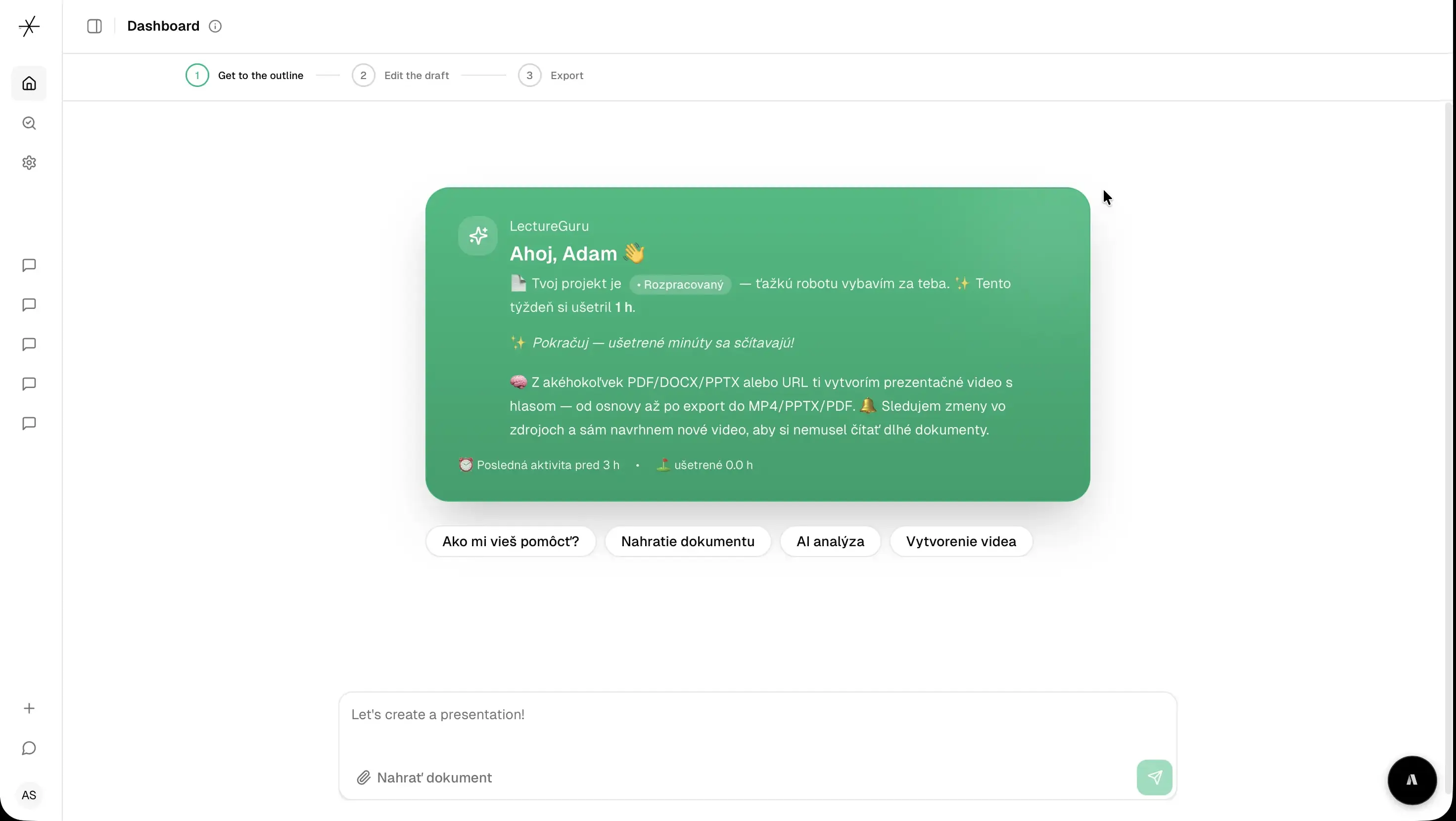 AI chatbot asistent screenshot